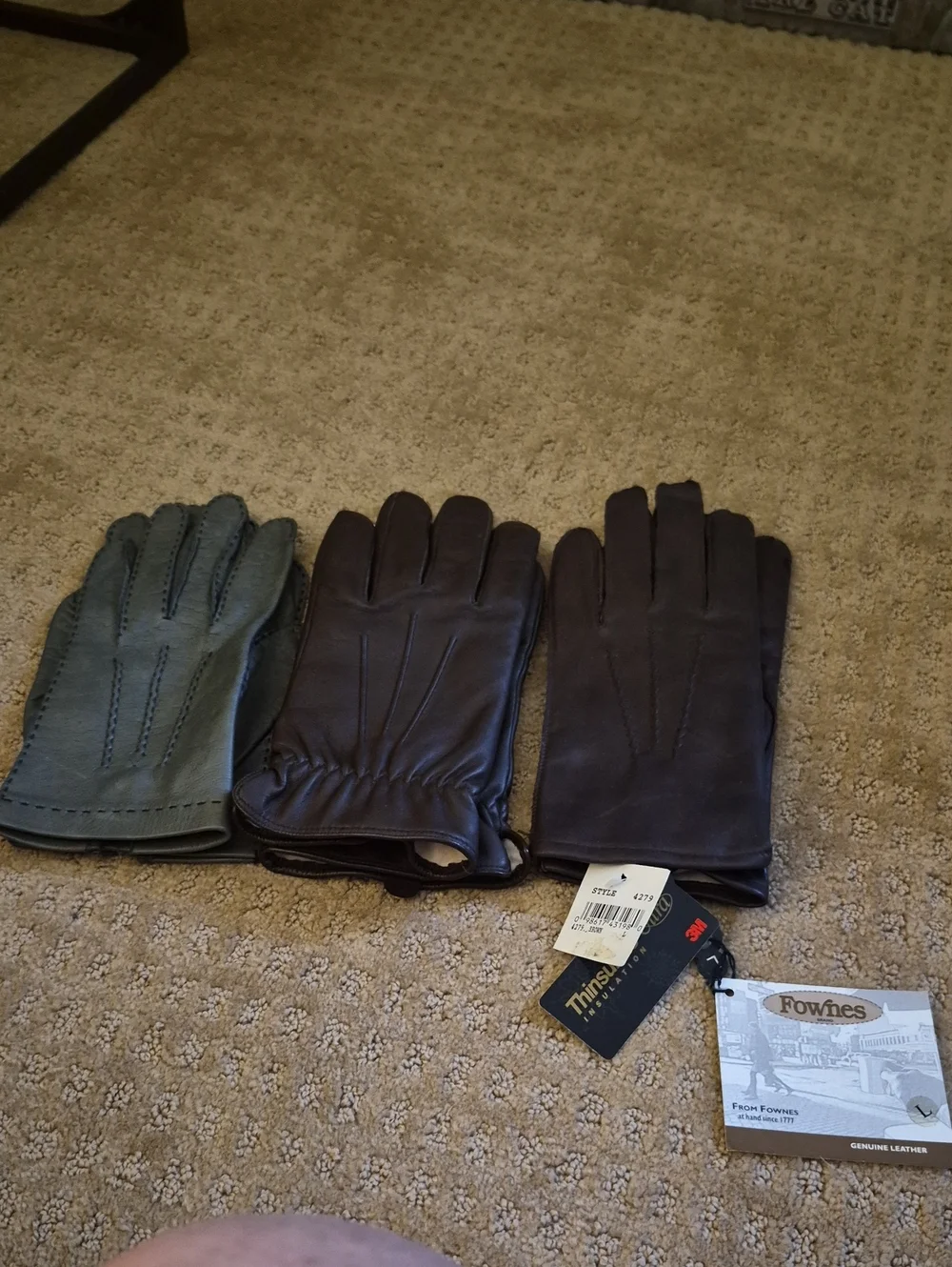 Womens Leather Gloves - Brown, Black, Grey All New Size Large